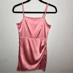 Shein Petite Small Pink Dress Adjustable Spaghetti Straps Satin Party Dress